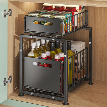Organisateur de marque à 2 niveaux amovibles pour armoire/placard