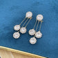 📢💎✨ PROMO -50% ! Boucles d'Oreilles Pétales Rondes en Zircon – Strass Étincelant, Plaqué Or & Hypoallergénique (Doré/Argenté)