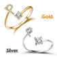💍💖 PROMO -50% ! Bague Initiale d'Amour – Personnalisable, Or/Acier Inoxydable, Hypoallergénique, Ajustable (Cadeau Romantique)