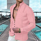Chemise de plage d'été en lin à boutons pour homme