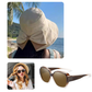 👒🔥 PROMO -50% ! Chapeau de Soleil Femme Larges Bords – Protection 360° Visage Oreilles Cou, Tissu Respirant Premium Doux Peau, Flexible Enroulable Voyage, Nœud Ruban Élégant · 3 Coloris · 55-57cm ✨