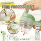 🔪 Robot culinaire électrique 4-en-1 – 3 lames (trancher/hacher), brosse de nettoyage incluse – Matériau ABS+PP+PC alimentaire, lame inox – Compact et portable – Idéal pour légumes, viande et bébé 🥕🍖
