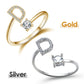 💍💖 PROMO -50% ! Bague Initiale d'Amour – Personnalisable, Or/Acier Inoxydable, Hypoallergénique, Ajustable (Cadeau Romantique)