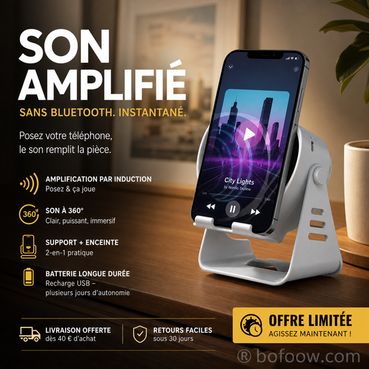 📱 Soldes 2026 — Plus de 33 000 Vendus ! 🔊 Support téléphone avec haut-parleur à induction, support stable et son amplifié pour bureau et chambre