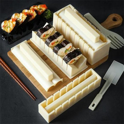 🍣 50% DE RÉDUCTION ! 🍙 Kit à Sushi 5-en-1 – HIPS – Moules Multifonctions & Facile à Nettoyer for Maison