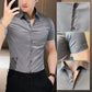 🔥Offre spéciale été👔   Chemises à manches courtes en soie glacée pour hommes, haute élasticité