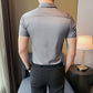 🔥Offre spéciale été👔   Chemises à manches courtes en soie glacée pour hommes, haute élasticité