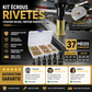 🔩 Kit écrous rivetés 37 pièces – Fixation solide sans soudure, tête plate affleurante – Idéal pour carrosserie, métal et DIY 🚗