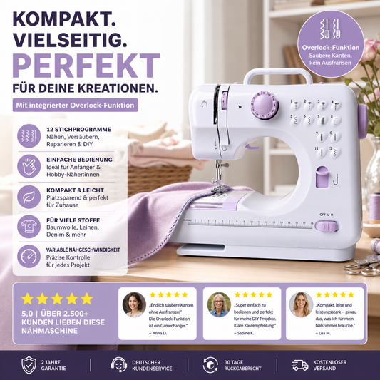 🛍️ Mini Machine à Coudre – 12 Points – Robuste & Compacte for Maison
