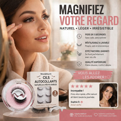 ✨ ACHETEZ 2, OBTENEZ 1 GRATUIT! 👀 Cils Auto-Adhésifs Réutilisables – Sans colle, application en 3 secondes & effet naturel – Idéaux pour un regard agrandi en un clin d'œil 💖