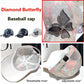 🧢✨🦋 Casquette de Baseball en Mesh – Motif Diamant & Papillon, Design Feminin avec Strass (Ajustable)