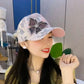 🧢✨🦋 Casquette de Baseball en Mesh – Motif Diamant & Papillon, Design Feminin avec Strass (Ajustable)