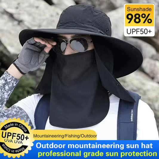 📢🧢⛰️ PROMO -50% ! Chapeau d'Alpinisme Imperméable & Anti-Poussière – UV 50+, Masque Amovible, 5 Couleurs, Ventilation