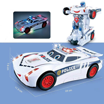 🚗 PROMO LIMITÉE 50% DE RÉDUCTION ! 💥 Voiture Jouet Police Déformation Universelle – Auto-Transformable, Lumières, Musique ✨