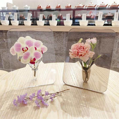 🏺 Vase à fleurs style nordique – Design épuré et élégant, acrylique transparent résistant – Léger, facile à nettoyer – Dimensions 20×15 cm – Idéal pour maison, bureau ou mariage 🌿✨