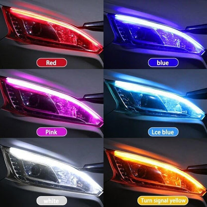🚗 Bande LED bi-couleur défilement – Fini les angles morts et les risques de collision – Étanche, durable, installation facile – Idéal pour feux diurnes et clignotants 💡