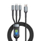 🔌 Câble de charge 3-en-1 lumineux – Fini les câbles emmêlés et les appareils à plat – 100W super rapide, compatible Phone/Android/Type-C, 1,2 m – Idéal pour voyages 🚗
