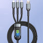 🔌 Câble de charge 3-en-1 lumineux – Fini les câbles emmêlés et les appareils à plat – 100W super rapide, compatible Phone/Android/Type-C, 1,2 m – Idéal pour voyages 🚗