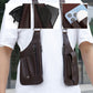 🎒🔥🛡️ PROMO -50% ! Sac Tactique Antivol Homme – Double Bandoulière, Cuir PU Imperméable & Poches Multiples (Noir/Marron Foncé)