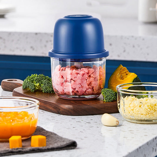 🔥 SOLDE FLASH -50% ! Hachoir Électrique Mini Multifonction – 4 Lames Inox, USB Rechargeable, pour Légumes, Viande, Ail, Nourriture Bébé