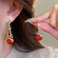 Boucles d'Oreilles Plaquées Or de Serpent avec Perles