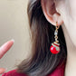 Boucles d'Oreilles Plaquées Or de Serpent avec Perles