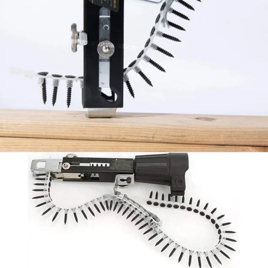🔧 PROMO LIMITÉE 50% DE RÉDUCTION ! ⚙️ Adaptateur Cloueur Automatique pour Perceuse – Alimentation en Chaîne de 50 Clous 🔩