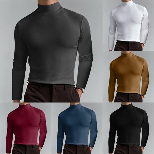 👕 45% DE RÉDUCTION ! ✨ T-shirt Homme à Col Montant - Coupe Adjustable et Tissu Respirant, Idéal pour Sport ou Quotidien 🏃‍♂️📦