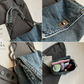 Sac À Épaule Rétro Grande Capacité À Chaîne en Denim