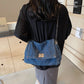 Sac À Épaule Rétro Grande Capacité À Chaîne en Denim