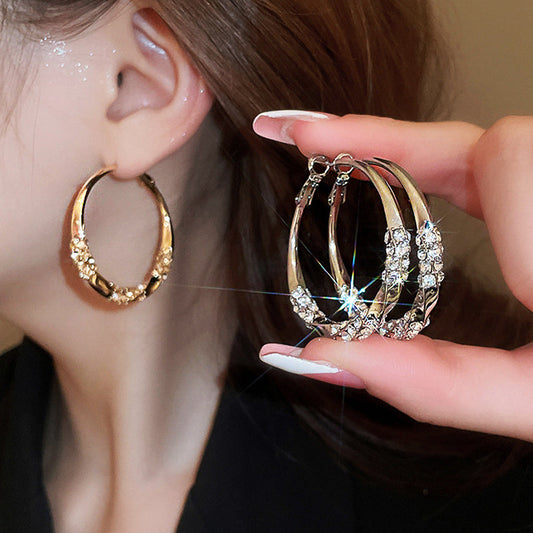 🌙💎Boucles d'oreilles circulaires avec zircon(🔥50% de réduction)