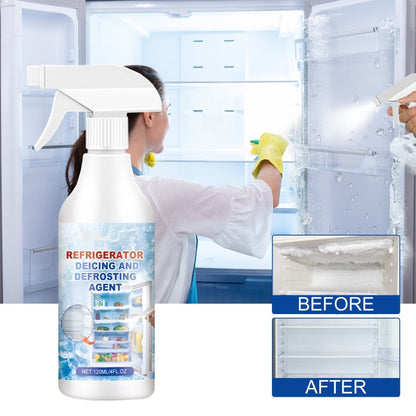 🧊 Spray dégivrant 120 ml – Dissout rapidement glace et givre sans gratter – Formule sûre et non corrosive – Polyvalent pour réfrigérateur, congélateur et pare-brise 🚗❄️