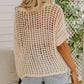 💎 50% DE RÉDUCTION ! 💎 Débardeur Décontracté en Crochet à Maille Creuse – Élégance Transparente, Manches 3/4 & Confort Moelleux 🌸👚
