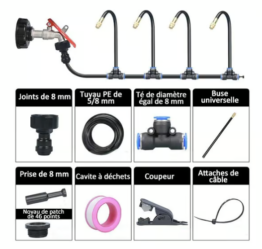 💧🔥🌿 PROMO -50% ! Système d'Irrigation Automatique pour Jardin – 360° Réglable, Économie d'Eau, Kit Complet (5/10/15/20m)