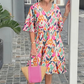 🎉👗🌺 VENTE CHAUDE – PROMO -50% ! Robe Midi Imprimée Col V – 3 Couleurs, 6 Tailles, Tissu Polyester Doux, Manches Fluides, Style Bohème Polyvalent