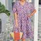 🎉👗🌺 VENTE CHAUDE – PROMO -50% ! Robe Midi Imprimée Col V – 3 Couleurs, 6 Tailles, Tissu Polyester Doux, Manches Fluides, Style Bohème Polyvalent
