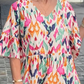 🎉👗🌺 VENTE CHAUDE – PROMO -50% ! Robe Midi Imprimée Col V – 3 Couleurs, 6 Tailles, Tissu Polyester Doux, Manches Fluides, Style Bohème Polyvalent