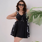 Robe de Bain Imprimée sans Manches à Col en V pour Femme