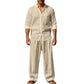 📢📢50 % DE RÉDUCTION !! ⏰Ensemble chemise et pantalon pour homme – Style décontracté, lin respirant, coupe ample