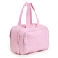 💎🧳 PROMO -50% ! Trousse de Toilette Premium – Nylon Imperméable, Multi-Zips & Design de Voyage (Noir/Rose/Beige)