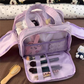 💎🧳 PROMO -50% ! Trousse de Toilette Premium – Nylon Imperméable, Multi-Zips & Design de Voyage (Noir/Rose/Beige)