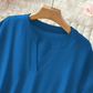 👚🔥 PROMO -50% ! Top Ample à Manches Courtes – Col en V, Ourlet Asymétrique, Tissu Léger Respirant, 5 Couleurs, S-2XL