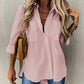 🌸Nouvelle Arrivée -50%💖 Chemise Femme Manches Longues Couleur Unie