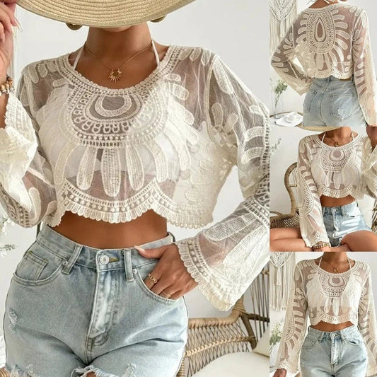 🧶☀️✨ Cache-Maillot pour Femme en Dentelle au Crochet – Style Bohème, Léger & Polyvalent pour la Plage ou la Ville