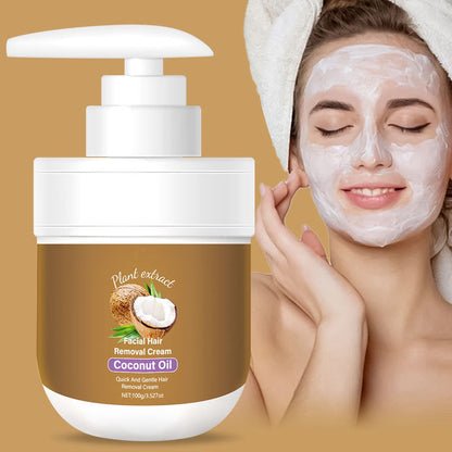 🎁 ACHETEZ 1, OBTENEZ 1 GRATUIT ! 🥥 Crème dépilatoire à l’huile de coco – Épilation douce – Hydrate la peau, sans odeur agressive – parfaite pour jambes, aisselles ou maillot 🌸