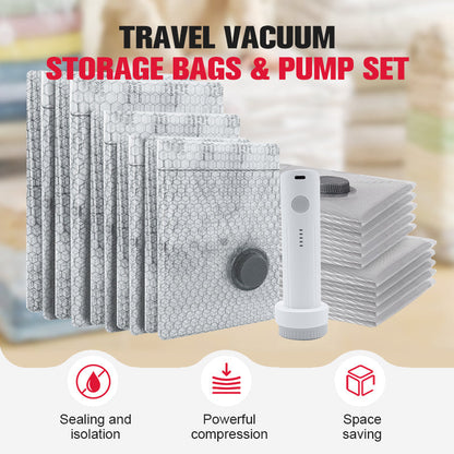 🛒 Offre limitée : –50 % ! 🧳 Sacs de rangement sous vide avec pompe électrique – Fini le désordre et le manque de place – Gain d'espace 80%, anti-humidité – Idéal pour voyages, vêtements et literie 🛏️
