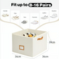 🏷️ PROMO –50 % ⏳ Boîte de rangement pour chaussures pliable – 16 compartiments ajustables, couvercle transparent anti-poussière – Poignées renforcées, 43×43×30 cm – Idéale pour placard et voyage – 2 coloris (beige/gris) 👟📦