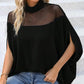 💥✨🦇 PROMO LIMITÉE -50% ! Chemisier Chauve-Souris à Col Haut pour Femme – Détail Transparent, Coupe Ample (Noir, S-3XL)