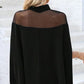 💥✨🦇 PROMO LIMITÉE -50% ! Chemisier Chauve-Souris à Col Haut pour Femme – Détail Transparent, Coupe Ample (Noir, S-3XL)