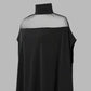 💥✨🦇 PROMO LIMITÉE -50% ! Chemisier Chauve-Souris à Col Haut pour Femme – Détail Transparent, Coupe Ample (Noir, S-3XL)